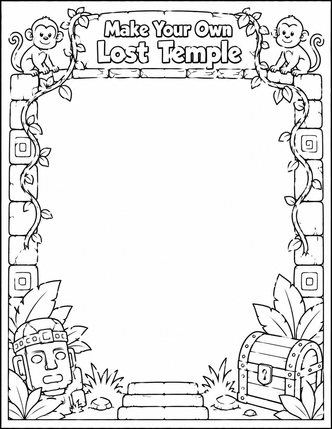 12 Make Your Own Lost Jungle Temple Coloring Page