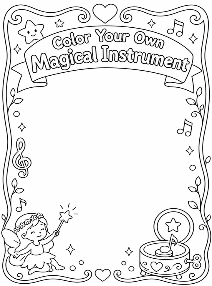 Color Your Own Magical Instrument Coloring Page