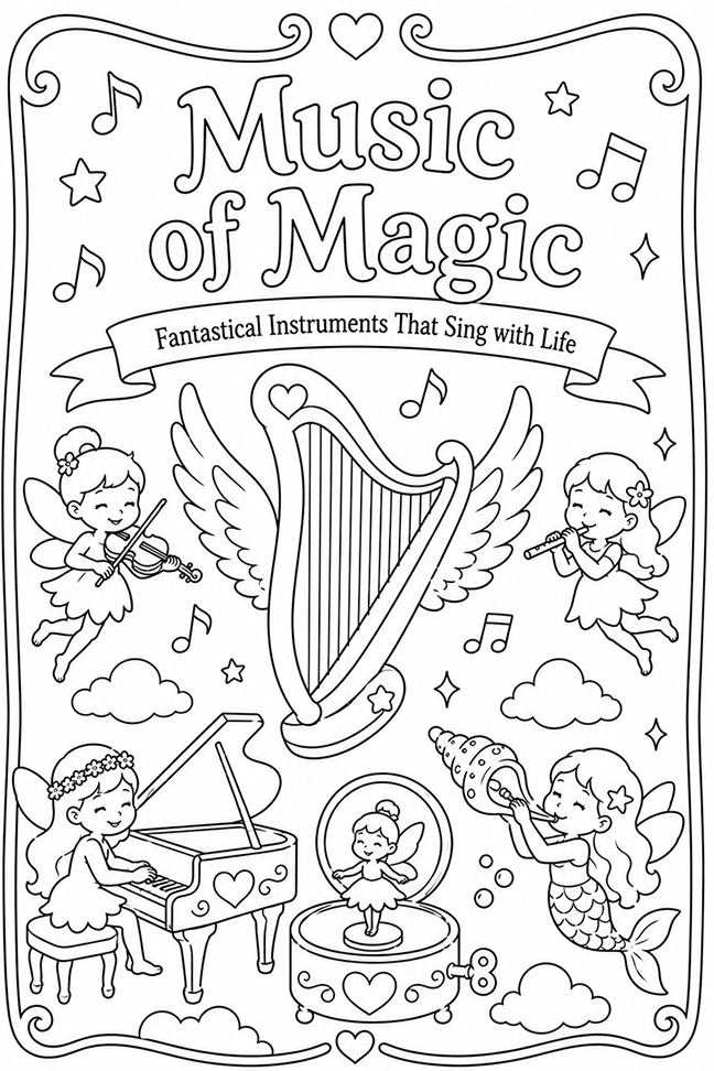 Music Of Magic Coloring Book Title Page