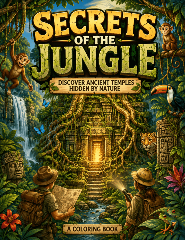 Secrets of The Jungle Coloring Book Cover