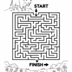 Easy bison maze printable worksheet for kids with a bison-themed maze