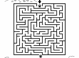 Easy bison maze printable worksheet for kids with a bison-themed maze
